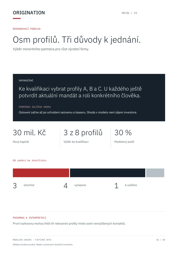 První stránka modelového dokumentu